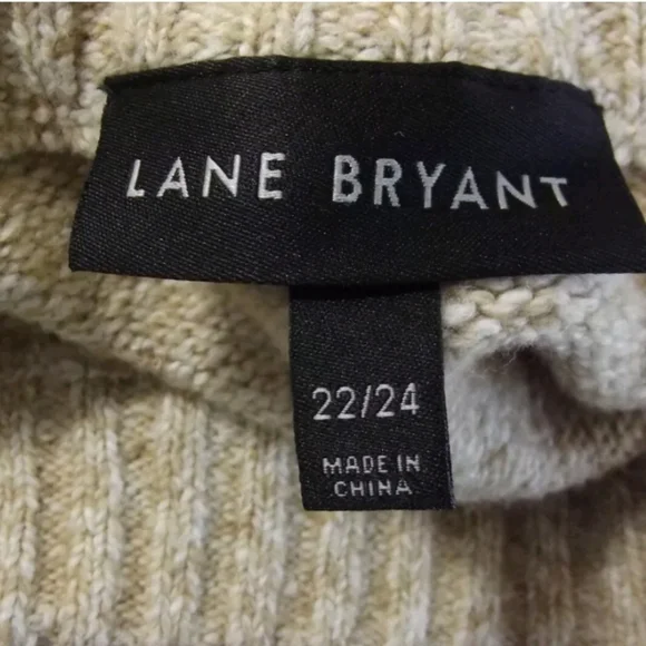LANE BRYANT Striped Crew Neck Sweater - Tan and Pink Plus Size 22/24 - Picture 7 of 8